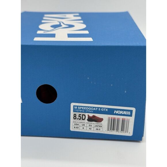 Hoka One Mens Speedgoat 5 GTX Fire Red Shoes New Size 8.5 FTHY - Picture 9 of 9